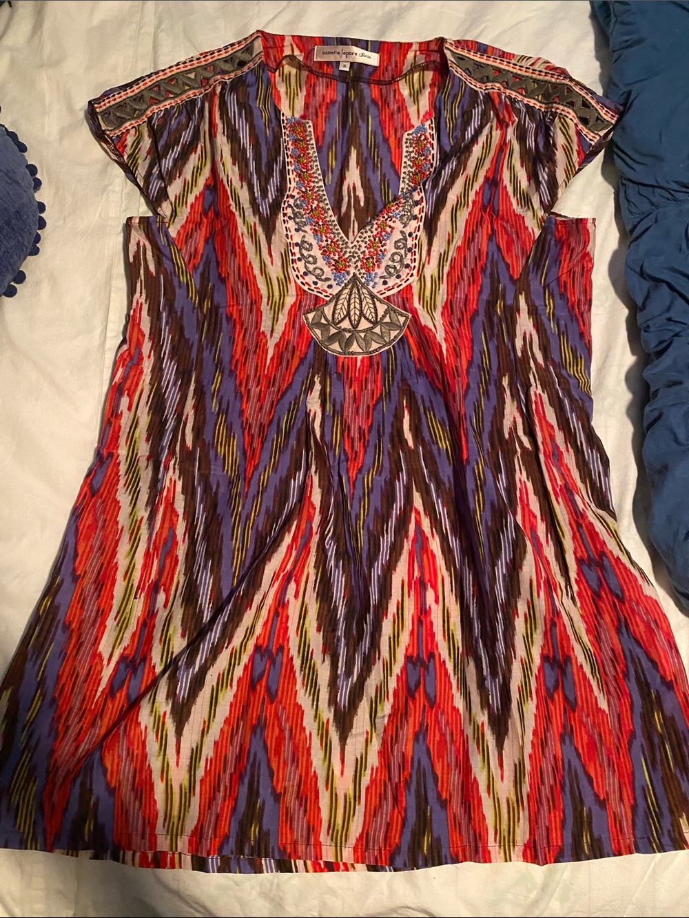 Nanette Lepore Multicolor Embellished V-Neck Tunic